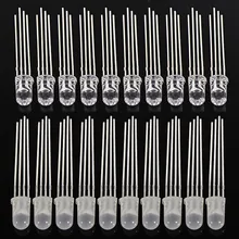 10 шт./лот 5 мм RGB светодиодный общий анод 4-контактный Tri-Цвет излучающие диоды f5 RGB