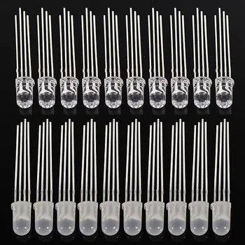 

10PCS/lot 5mm RGB LED Common Cathode 4-Pin Tri-Color Emitting Diodes f5 RGB