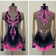 Beautiful Girls Ice Skating Dresses With Spandex Graceful New Brand Figure Skating Competition Dress Custom DR2676