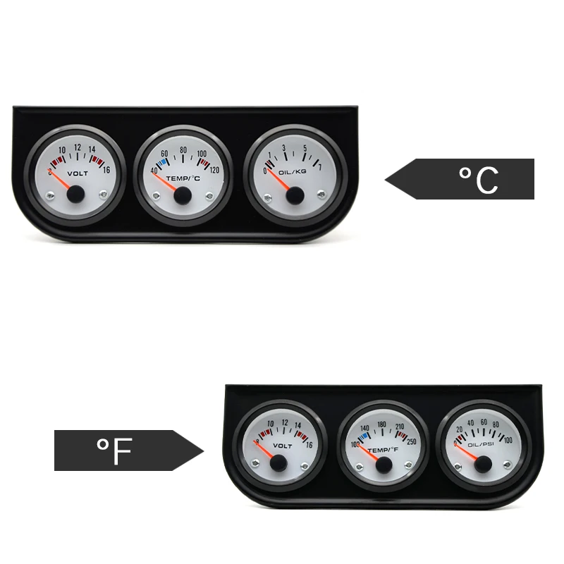 Jauge Automatique 3 En 1, Kit Triple Jauge De 52 Mm, Cadran