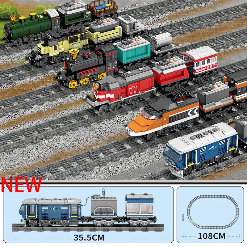 

2019 Technic Battery Powered Electric Compatible LegoINGlys city Train Rail Building Blocks Bricks Gift Toys For Children