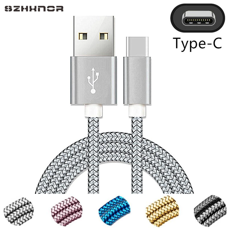 Быстрое зарядное устройство USB type C с большой металлической вилкой 1 м 2 для huawei p20