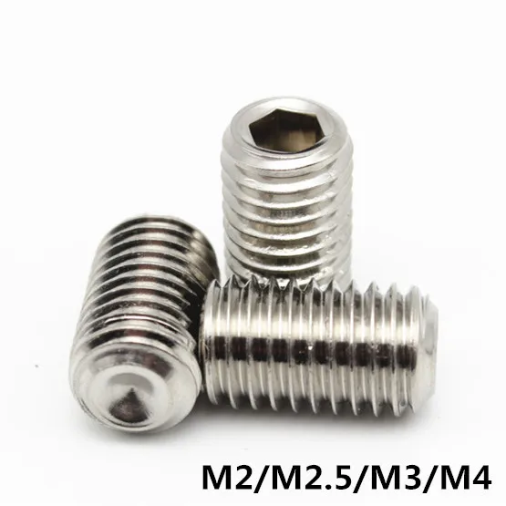 M2/M2.5/M3/M4 DIN916 GB80 установочный винт 304 нержавеющая сталь Внутренняя шестигранная