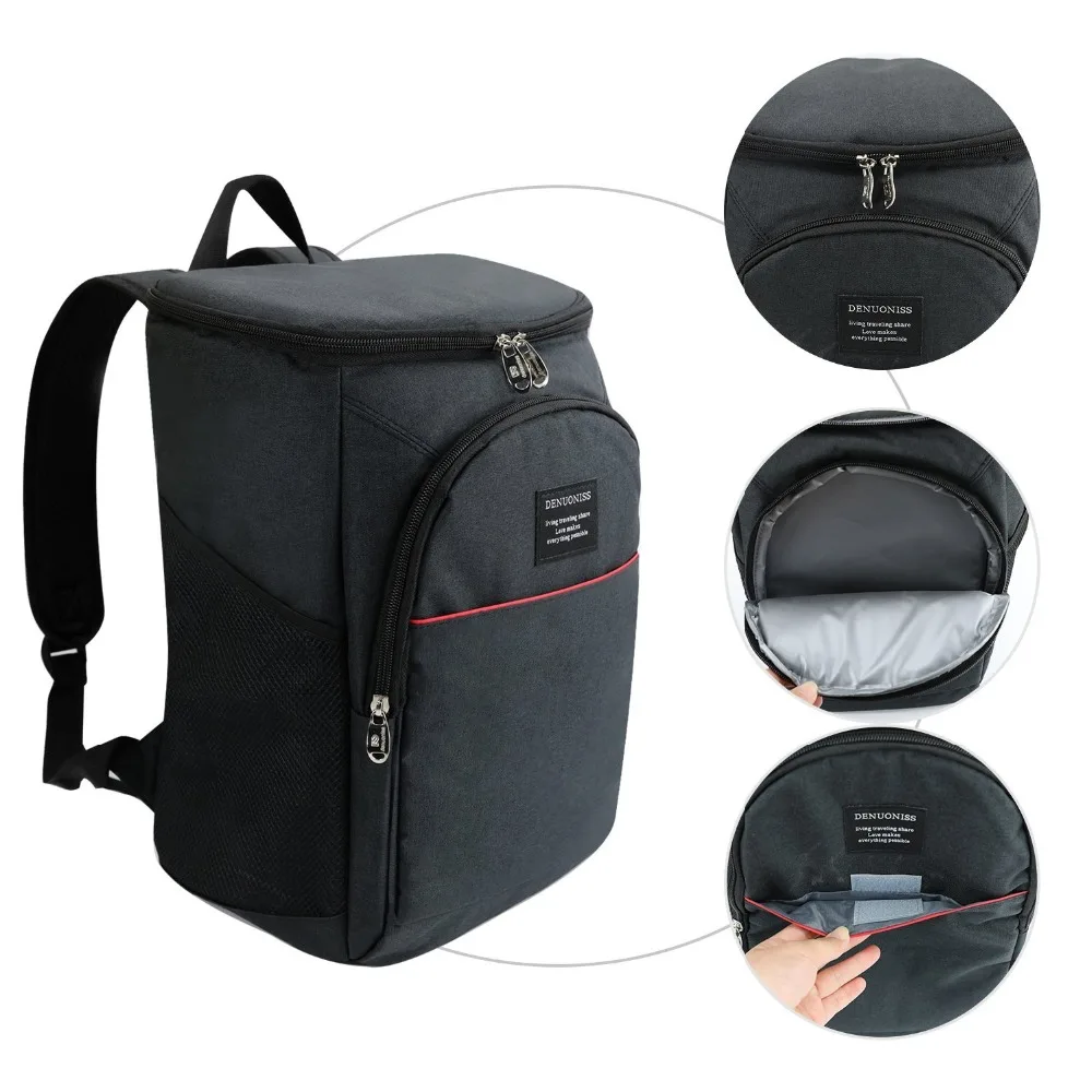 

18L Large Capacity Portable Cooler Backpack Soft Insulated Cooler Bags for Hiking Travelling Camping Picnics