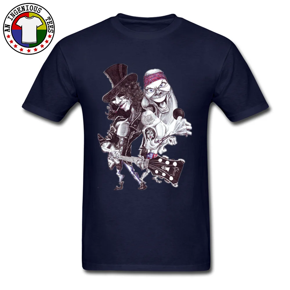 On Sale Man T Shirts O Neck Short Sleeve Pure Cotton Guns N Rose Cartoon Tops Shirts comfortable Tshirts Wholesale Guns N Rose Cartoon navy