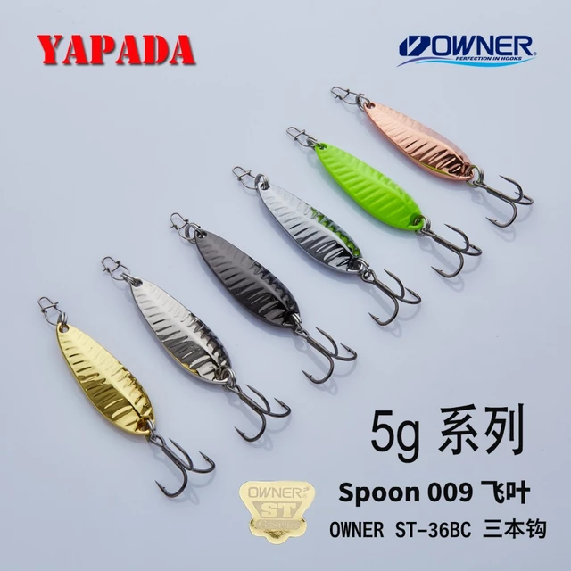 YAPADA Spoon 009 Fly Leaf 5g/7g Multicolor 34-39mm strengthen Treble Hook  Feather Metal Zinc