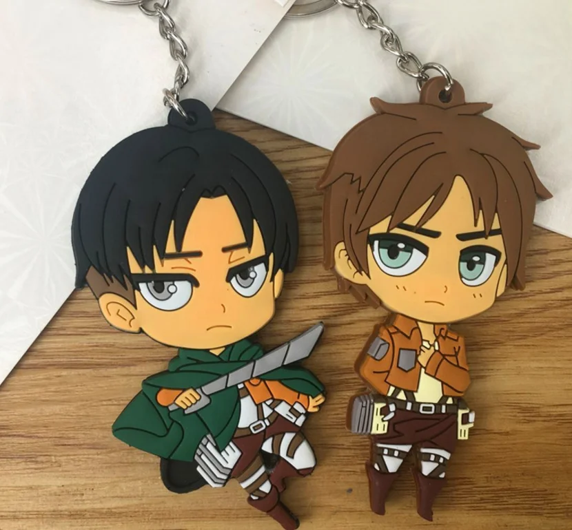 4 шт./компл. новая атака на Титанов Mikasa Ackerman Rivaille Eren Jaeger Armin Arlart ПВХ Брелок фигурка