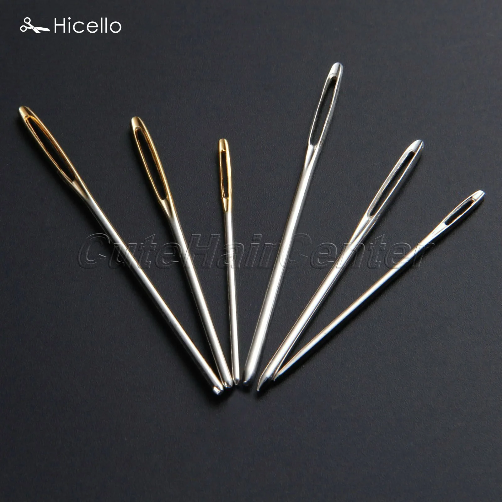 Hicello 30pcs/bag Sewing Needles Large Eye Embroidery Tapestry Gold