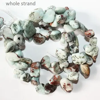 

Genuine Larimar Drop Style Chip beads, approx. 8 - 14 mm Beads - Full Strand 16"