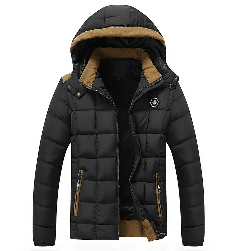 Fashion Winter Jacket For Men Down Parka Plus Size Warm Coat Windproof Hooded Down Jackets Men Winter Coats Parkas Outwear