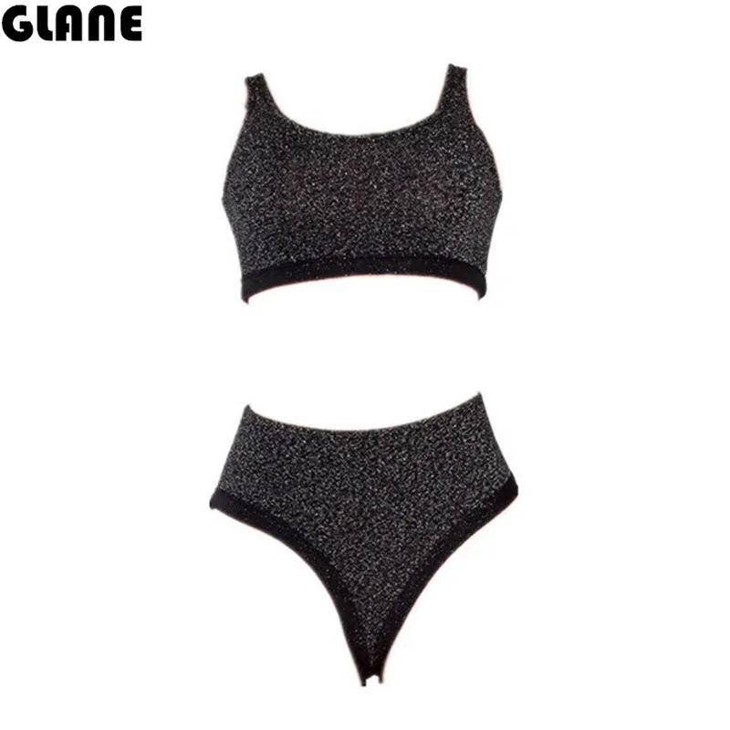 Women Shiny Sport Bikini Set Newest Padded Bikinis Sexy Push Up