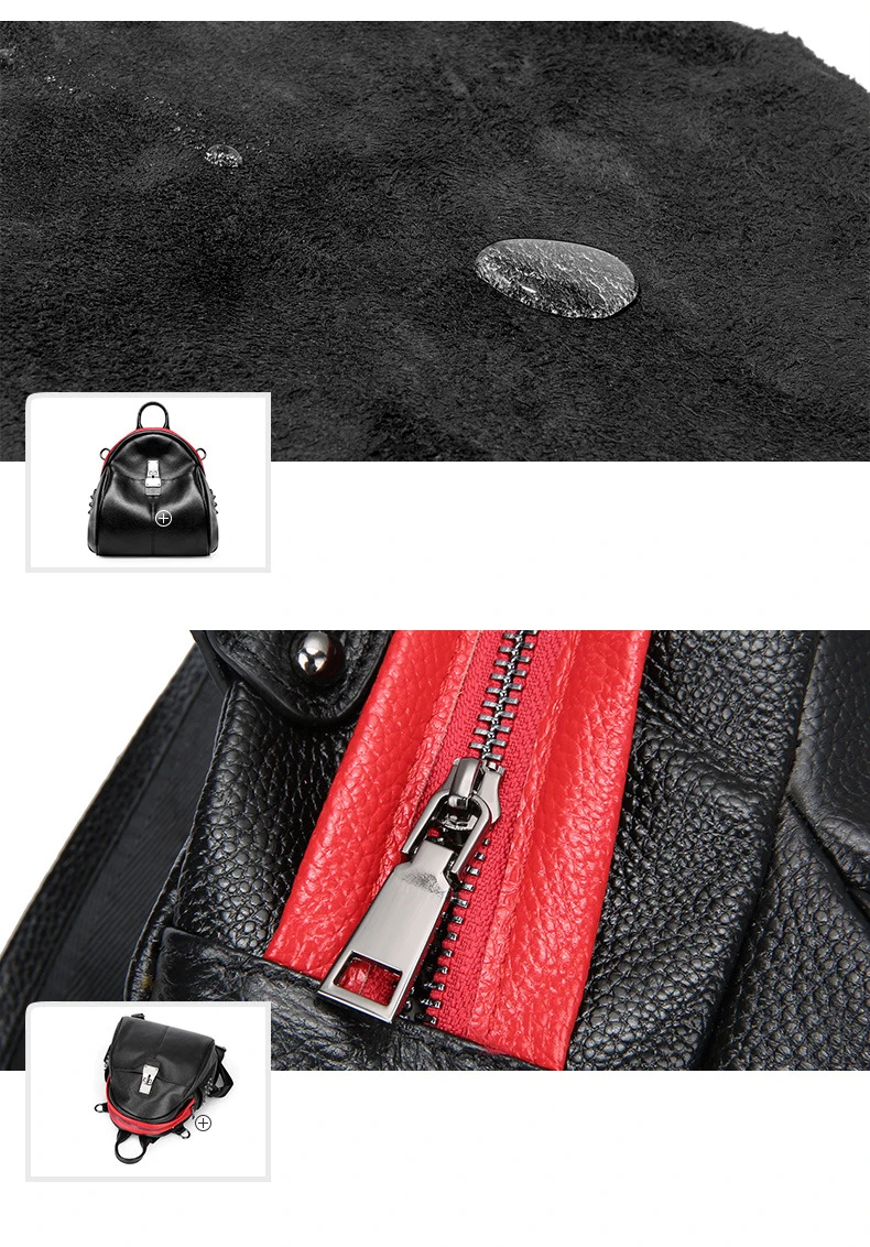 Women genuine leather backpack 17