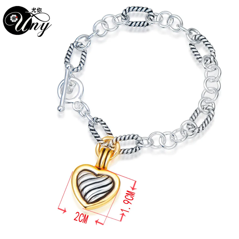 UNY антикварной кабель браслет сердце Для женщин Jewelry браслет Рождество Valentine'sDay подарок Браслеты Винтаж модные Мода Браслеты