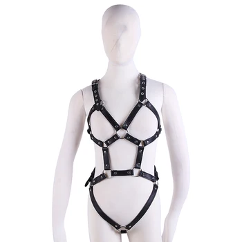 

Leather Harness Underwear Set Garter Belts Sexy Women Waist To Leg Bondage Cage Straps Bra Garter Body Belts Lingerie Suspender