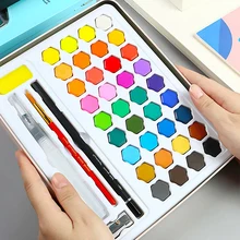 Профессиональный акварельный пигмент набор 36 цветов, акварельная живопись, ручная роспись, переносная живопись, набор, железная коробка, товары для рукоделия