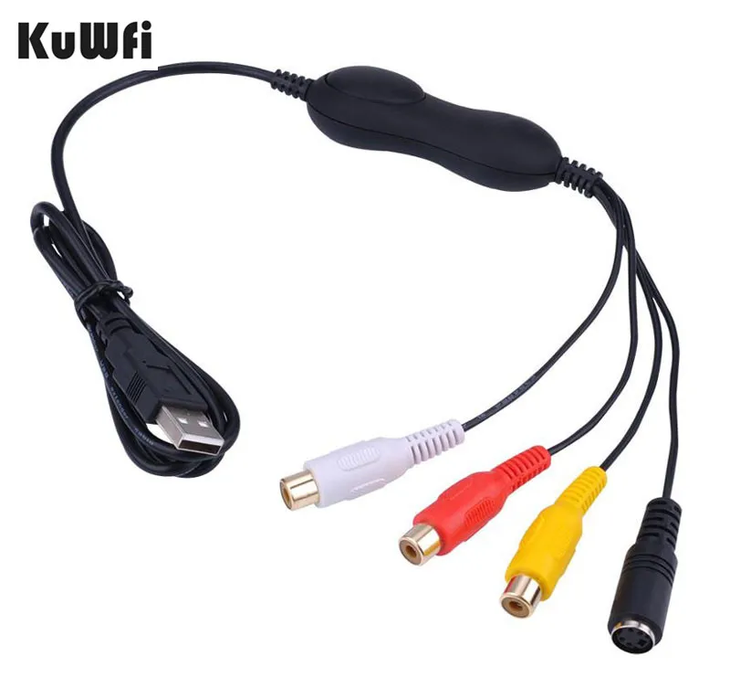 

KuWFi 158 USB Audio Video Capture Analog video recording for XBOX PS3 VHS Windows Linux MAC OS win10 No Need Intall Driver