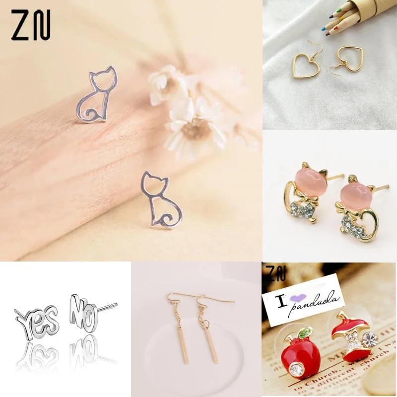 

ZN 2019 New Simple Fashion Pearl Stud Earrings for Women aretes de mujer Geometry Jewelry Gift for Women