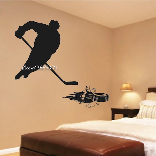 3d Puck Hockey Wall Decal Removable Waterproof Wall Stickers Decor Kids