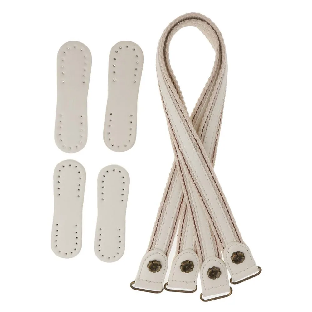 

2019NewFashion Handles with 4pcs Patches for DIY Leather Shoulder Bag Strap Handbag Belts Durable Rose Red Bag Accessories Parts