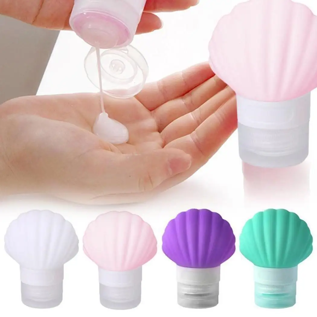

Lovely Shell Shape Silicone Cosmetic Shampoo 30ml, 90ml Travel Storage Bottle