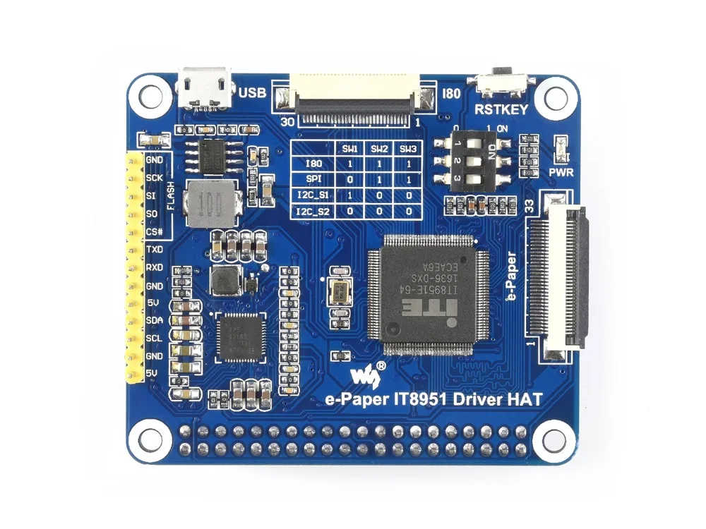  Sombrero de pantalla de tinta electrónica de 97 pulgadas para Raspberry Pi Zero/Zero W/Zero WH/2B/3