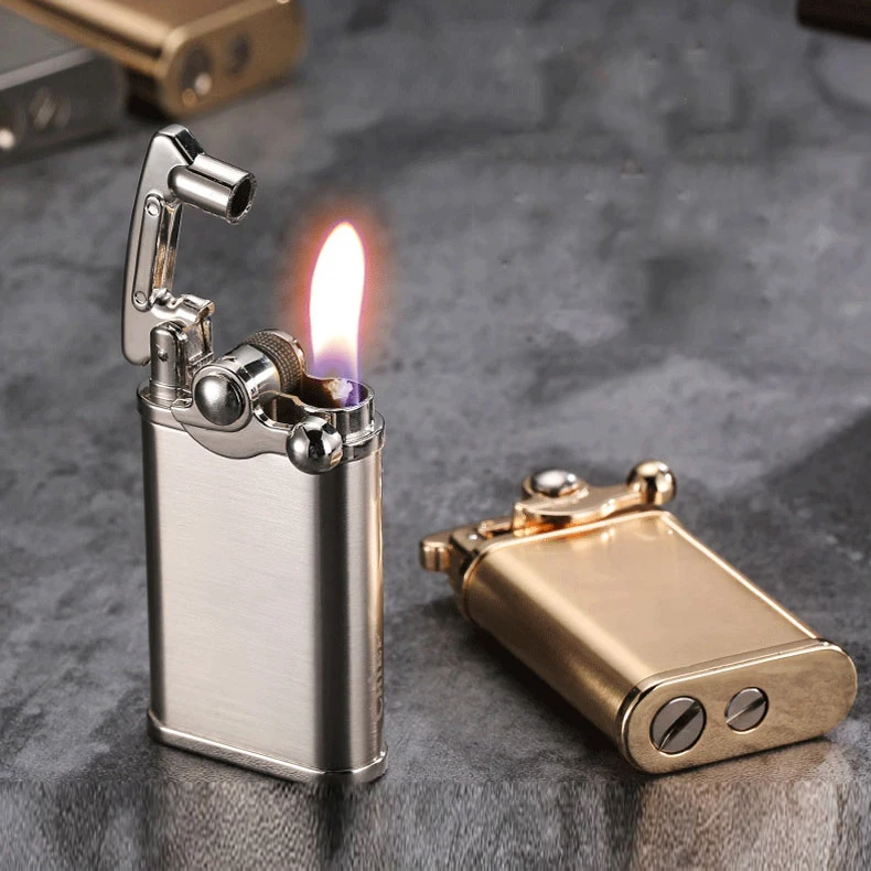 

Cigarette Accessories Portable Torch Lighter Creative Cigar Lighter Windproof Torch Turbine Kerosene Oil Lighter for Man Gifts