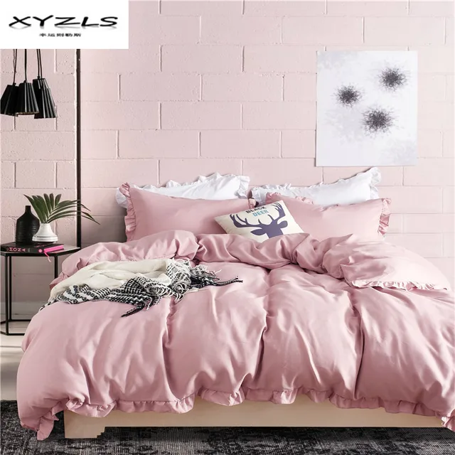 Cheap XYZLS Polyester Solid Color Bedding Set Ruffles Duvet Cover Set Soft Pillowcase Quilt Cover 2/3PCS Twin Queen King Size Cheap XYZLS Polyester Solid Color Bedding Set Ruffles Duvet Cover Set Soft Pillowcase Quilt Cover 2/3PCS Twin Queen King Size