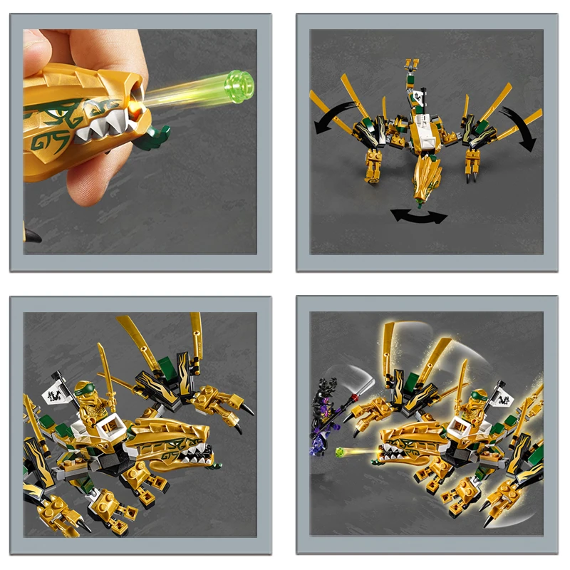 Продажа Новинка 2019 188 шт золотой дракон строительные блоки комплекты ниндзя серии ниндзя минифиги подарки Детские праздничные игрушки