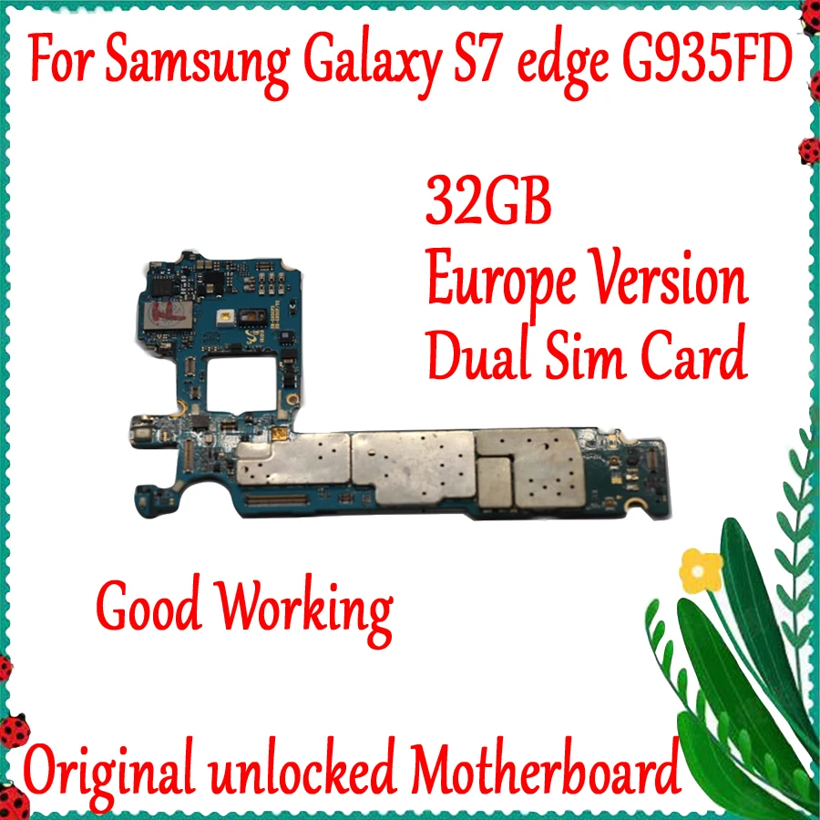 Оригинальная Разблокировка для Samsung Galaxy S7 Edge G935F/G935FD материнская плата 32 Гб с