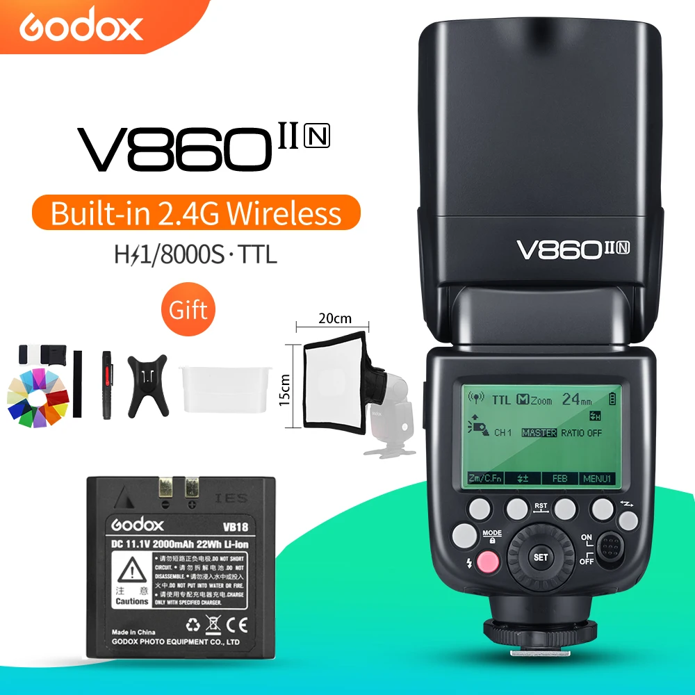 Godox Ving V860II V860II N GN60 2.4G I TTL HSS 1/8000s Li ion Battery ...