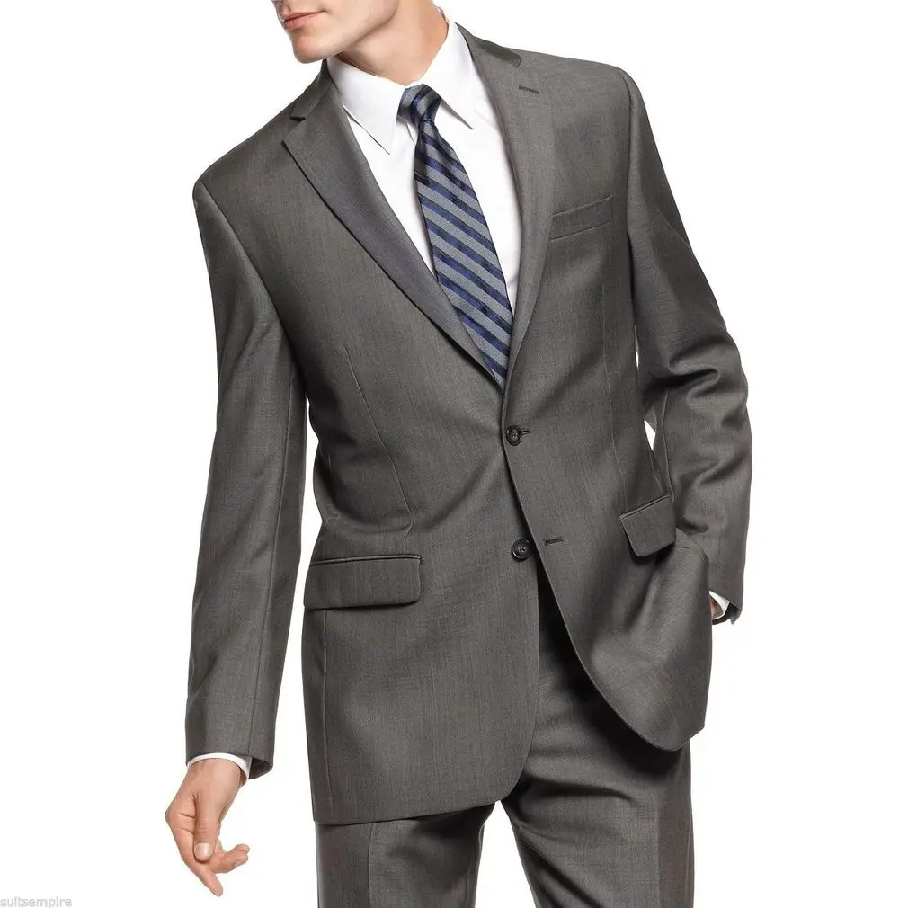 Handsome Dark Grey Groom Tuxedos Men's Wedding Best Man