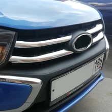 4 шт. нержавеющая сталь передний бампер решетка украшения молдинг крышка декоративные планки для Lada Granta FL