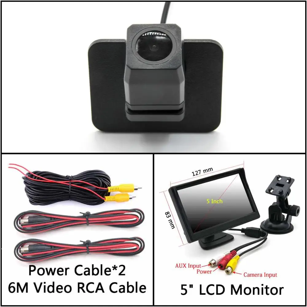 Full HD камера заднего вида для Mazda 2 DEMIO DJ- CX-3 парковочное зеркало монитор водонепроницаемый - Название цвета: Cam Add 5 inch LCD