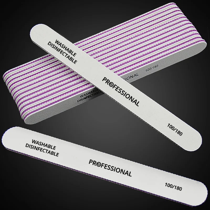

New Design! 50pcs High Quality White Nail File 100/180 Sanding Files Manicure Nail Tools Cuticle Remover Buffer Nail Art Sets