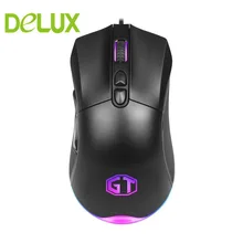 Delux M626 Gaming Mouse Wired Mouse 5000DPI 6600 FPS USB Wired 7 Buttons Mice LED RGB Light For Game PC Laptop Office