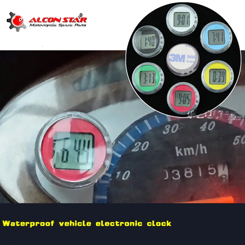 Alconstar Colorful Waterproof Motorcycle Clocks Motorbike Mount Watch Moto Digital Clock Suit ATV Motocross Offroad All