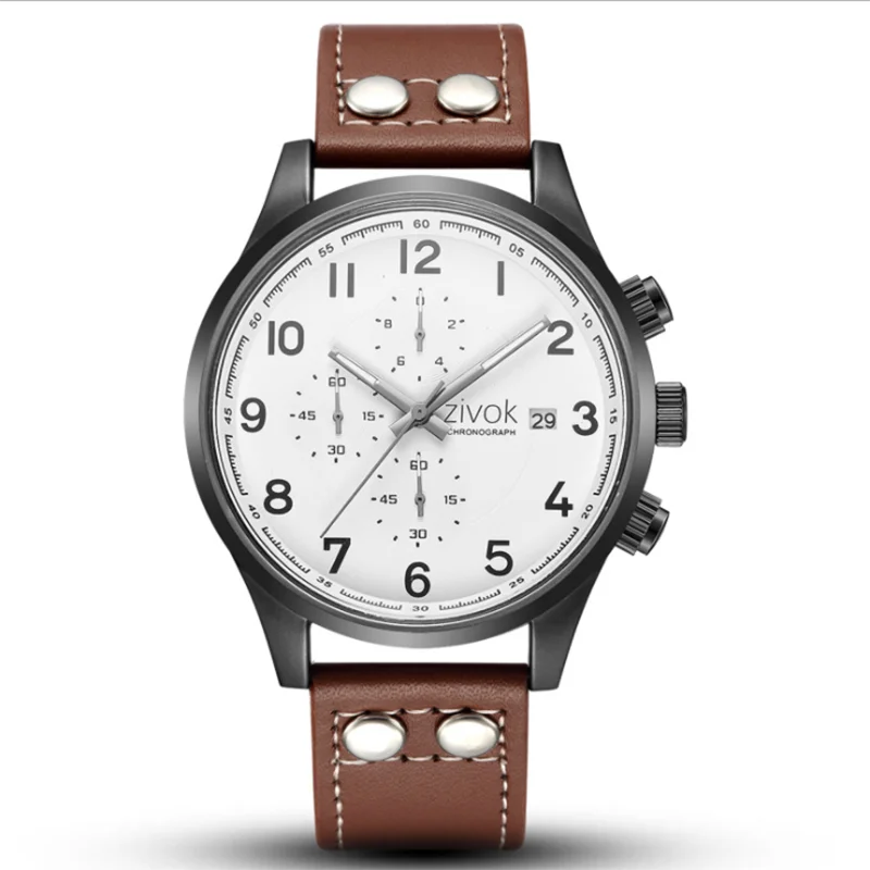 

New Watches 2019 Explosion Multi-function Timekeeping Calendar Belt Men's Quartz Watch Chronograph Men