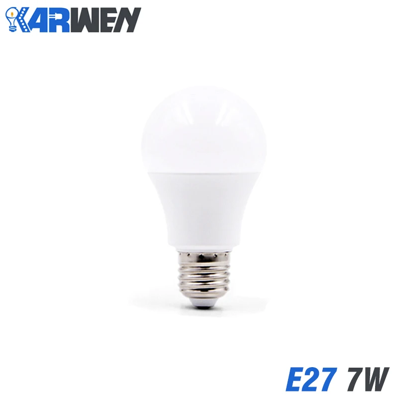 KARWEN 6 шт. светодиодный лампы E27 AC 220V 3 Вт, 5 Вт, 7 Вт, 9 Вт, 12 Вт, 15 Вт, 18 Вт, холодный и теплый белый лампада светодиодный светильник Точечный светильник для игры в Настольный светодиодный светильник - Испускаемый цвет: 7W