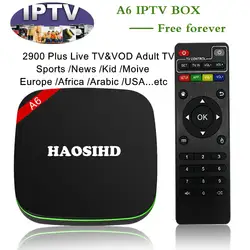 Арабский IP-tv box A6 Ip ТВ M3u срок службы Ip ТВ подписки Бесплатная Бельгии Португалия Франция Italia Африке живем ТВ и VOD tv box android 7,1