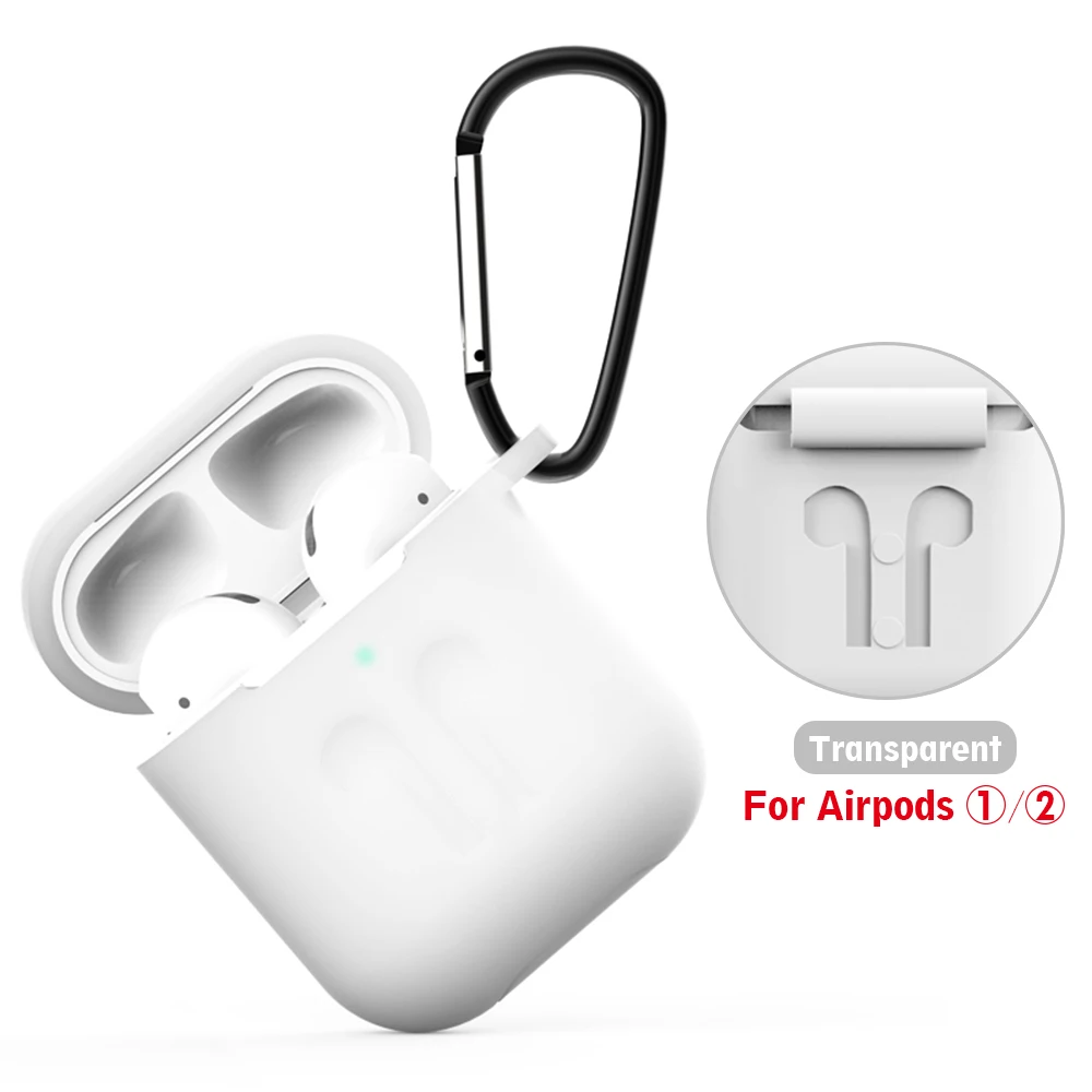 Для Apple Airpods 2 Чехол Мягкий силиконовый чехол для наушников s для Airpods 1 Air Pods чехол противоударный полная защитная оболочка Coque Fundas - Цвет: Белый