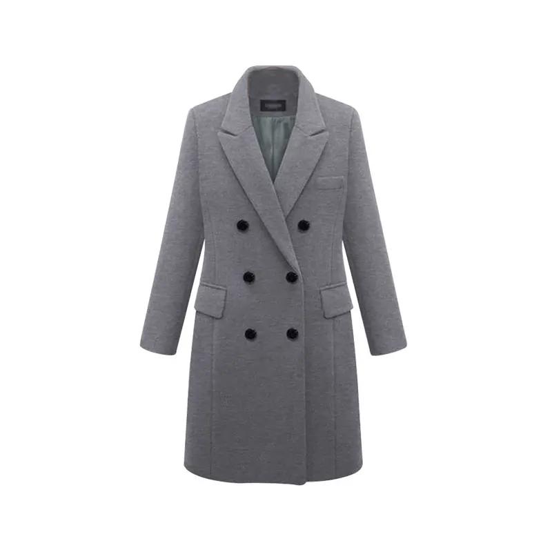 DUOUPA Autumn And Winter Coat Women's Casual Wool Windbreaker Elegant Casual Double-breasted Long Coat Women's Large Size 5XL