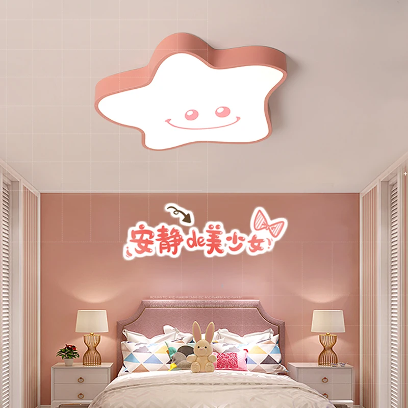 

New Modern LED Children's Room Pink Ceiling lights Creative Personalized Bedroom Ceiling Lamp 50cm AC110/220V