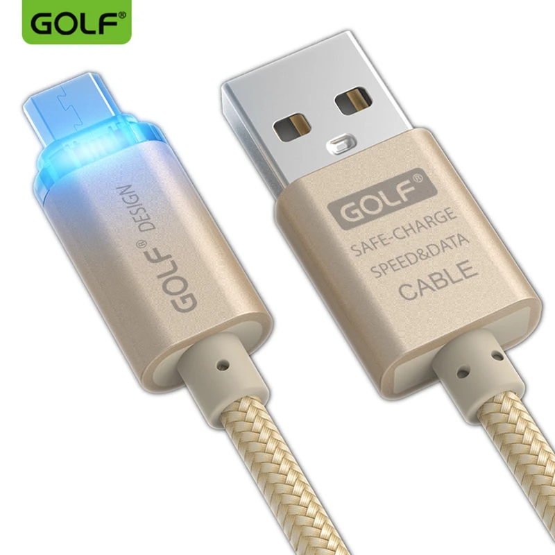 GOLF Smart Led металлический Плетеный Micro USB кабель для зарядки данных для samsung Note Edge Note4 Note5 S4 S6 S7 Edge кабели для телефонов Android