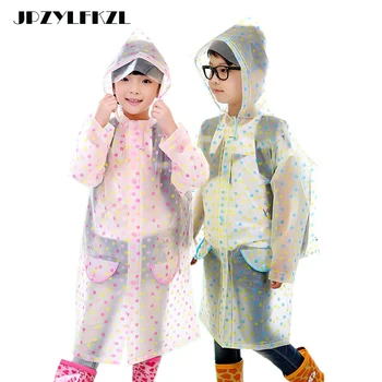 

Fashion EVA Raincoat With School Bags Cool Children RainCoat Kids rain pocket Jacket Waterproof Rain Coat Suit Children Raincoat