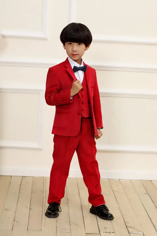 2015 Boys Red Blazer Suits Kids Formal Long Sleeve 3-10y Children Single Breasted Clothes for Wedding Clothing Fashion EB007