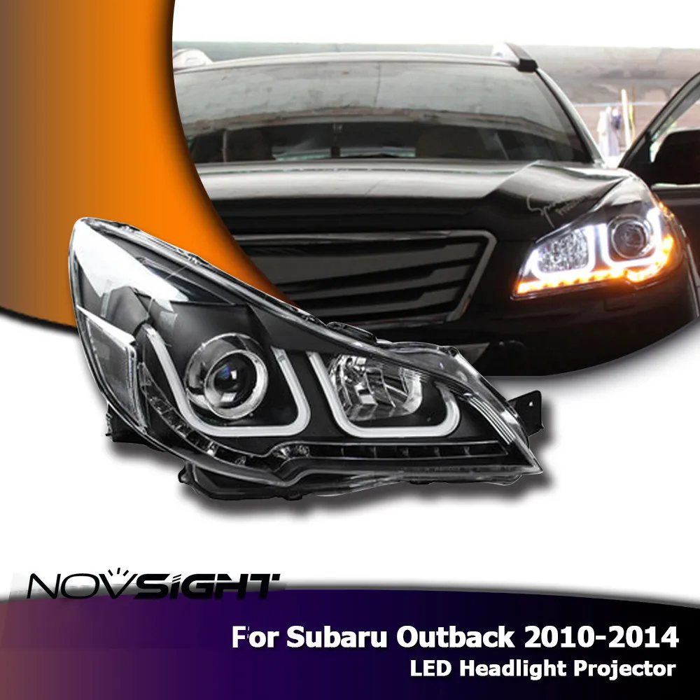 

NOVSIGHT 2PCS Car Light Assembly Projector Headlight plug and play DRL Fog Light LED For Subaru Outback 2010-2014