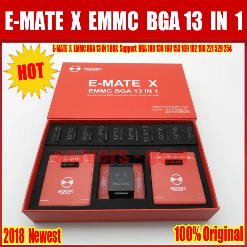 Newes E подручная коробка E-mate X памяти на носителе EMMC BGA 13 в 1 Поддержка BGA100/136/168/153/169/162/186/221/529/254 для легкий JTAG плюс UFI коробка Riff