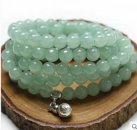 DYY 1026+++Natural a Necklace 108 ice Rosary Bead jade green sweater chain necklace | Украшения и аксессуары