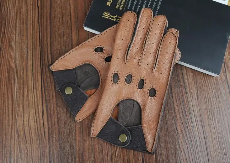 Мужские спортивные перчатки из натуральной кожи для мотоцикла, мужские перчатки из натуральной овчины, перчатки для вождения R579