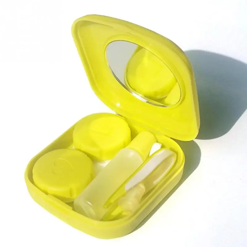 Портативный набор мини-коробок для контактных линз с коробкой Пинцет палочка для жидких Бутылок винт-Топ чехол для контактных линз аксессуары для очков#05 - Цвет: Yellow